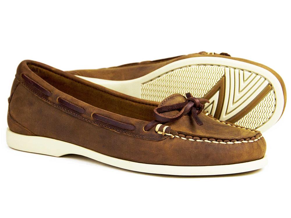 Stylish and Comfortable Ladies Orca Bay Nubuck Deck Shoe in Sand