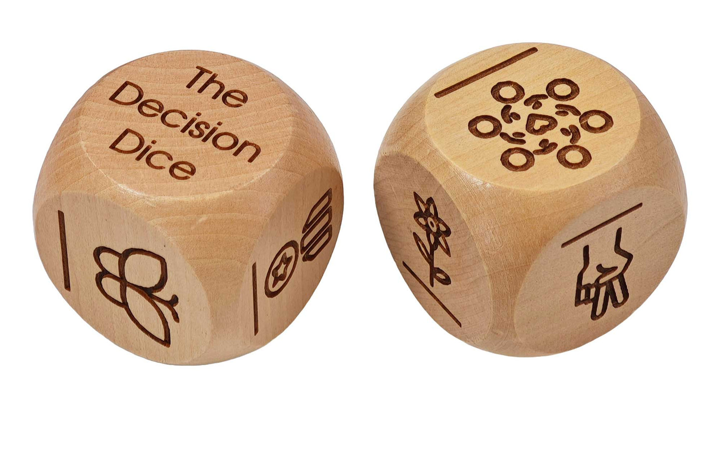 50mm Beech Wood Dice - personalised decision dice - make your own game