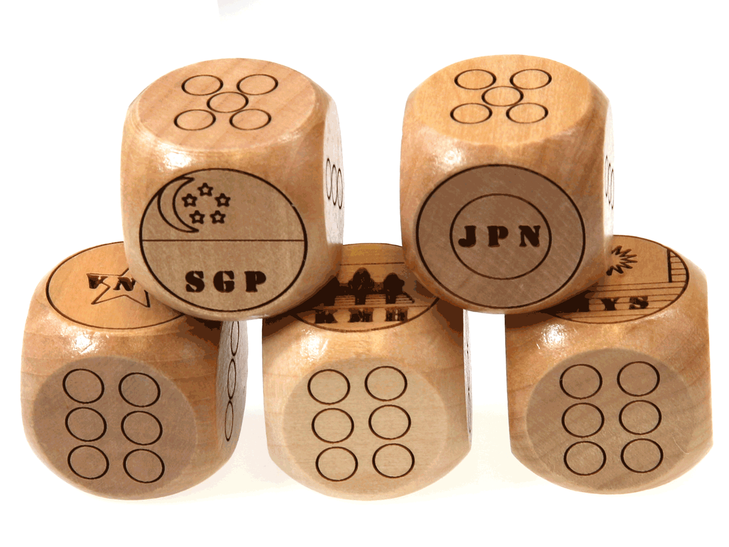 50mm Beech Wood Dice - personalised decision dice - make your own game