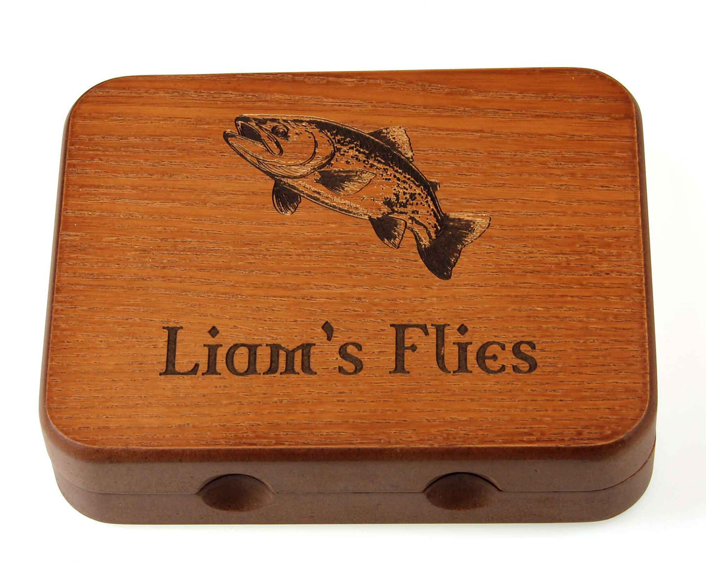 Personalised Wood Salmon / Trout Fly Box