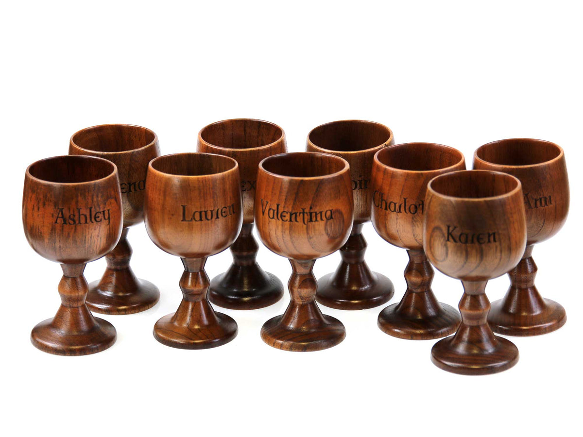 Cathcart Elliot Engraved Jujube Wood Wine Goblet Gift