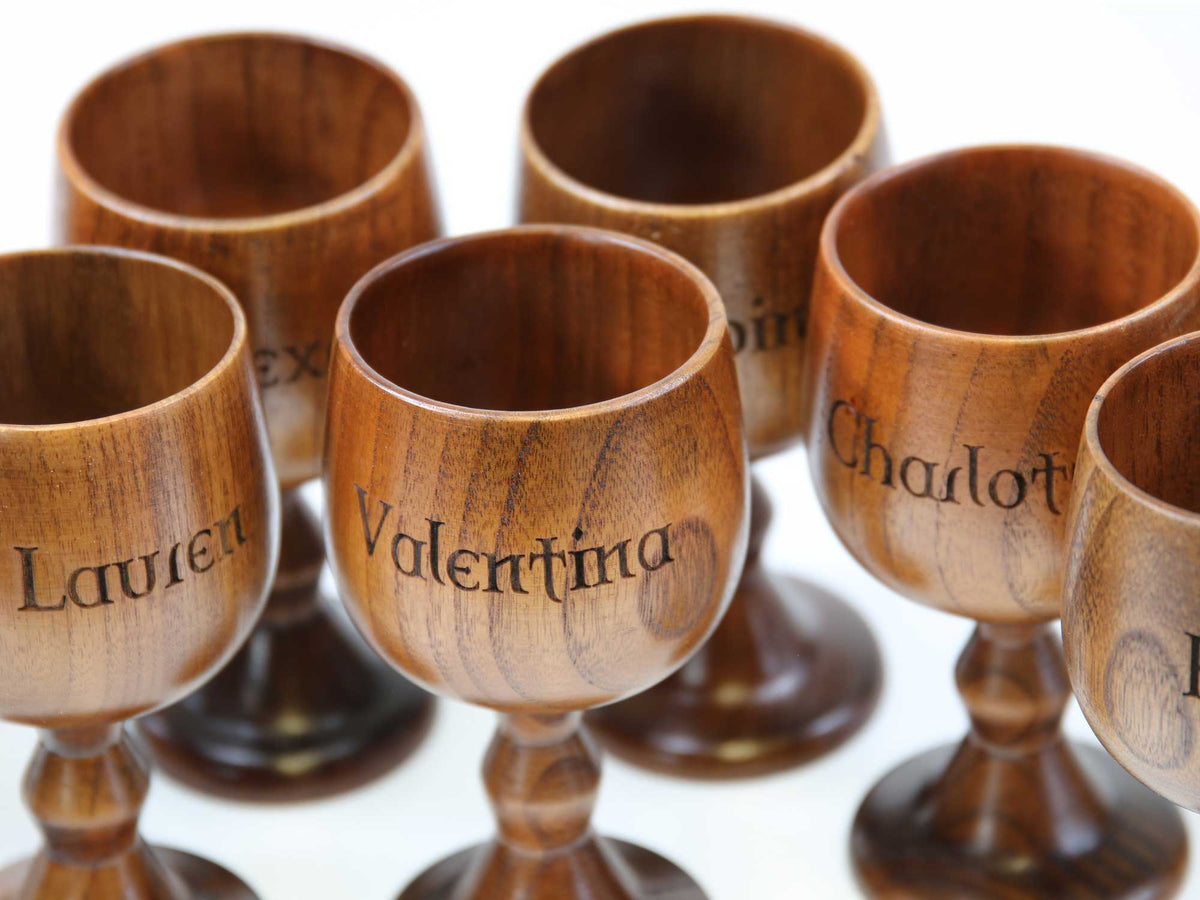 Cathcart Elliot Engraved Jujube Wood Wine Goblet Gift