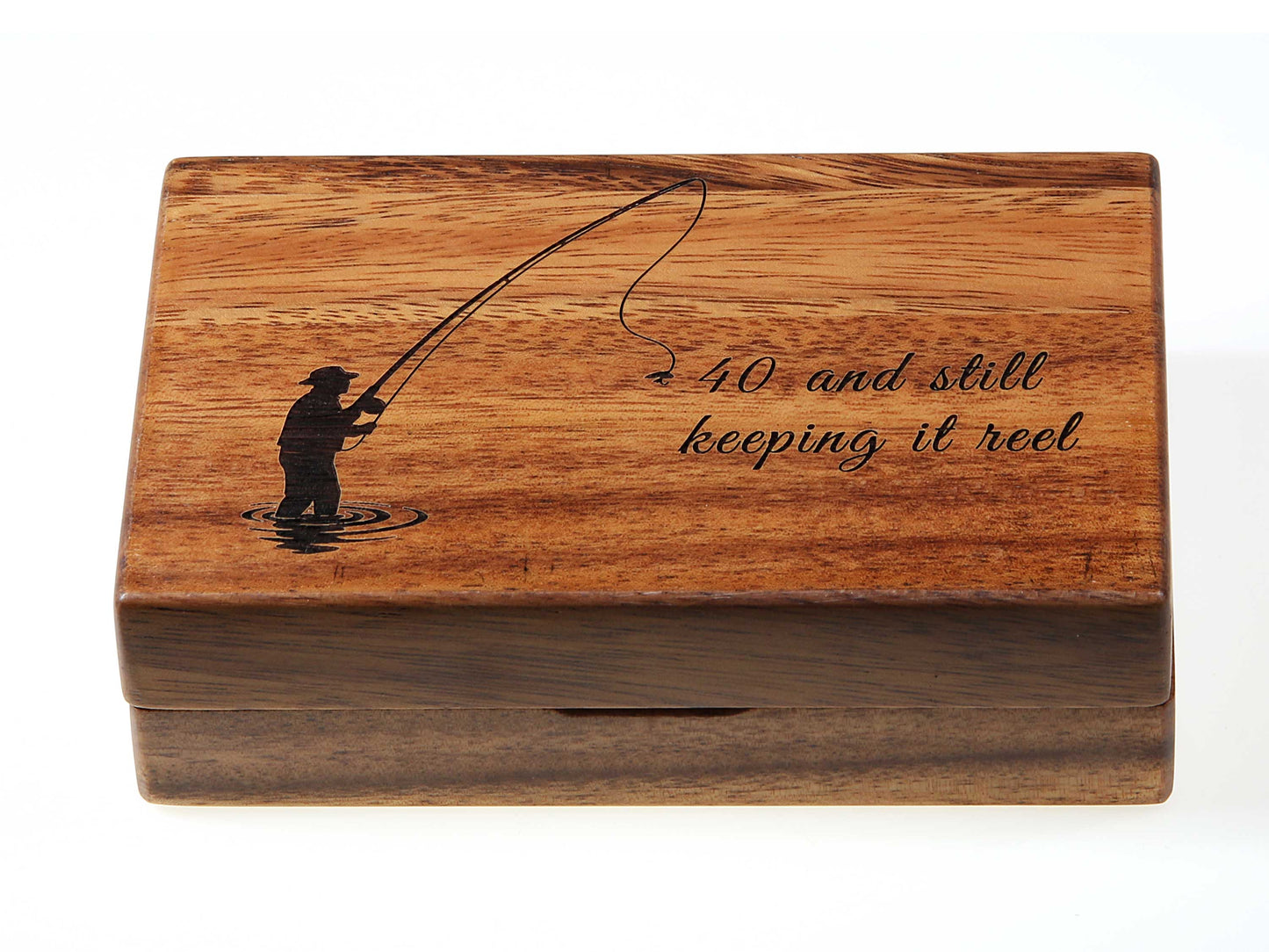 Personalised Pocket Sized Walnut Fishing Fly Box