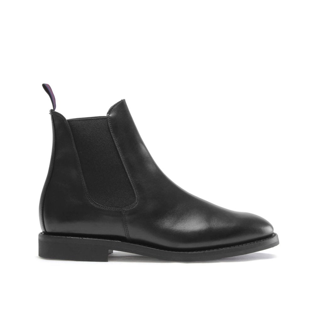 LIAM Mens Black Calf Chelsea Boot with Rubber sole by SANDERS