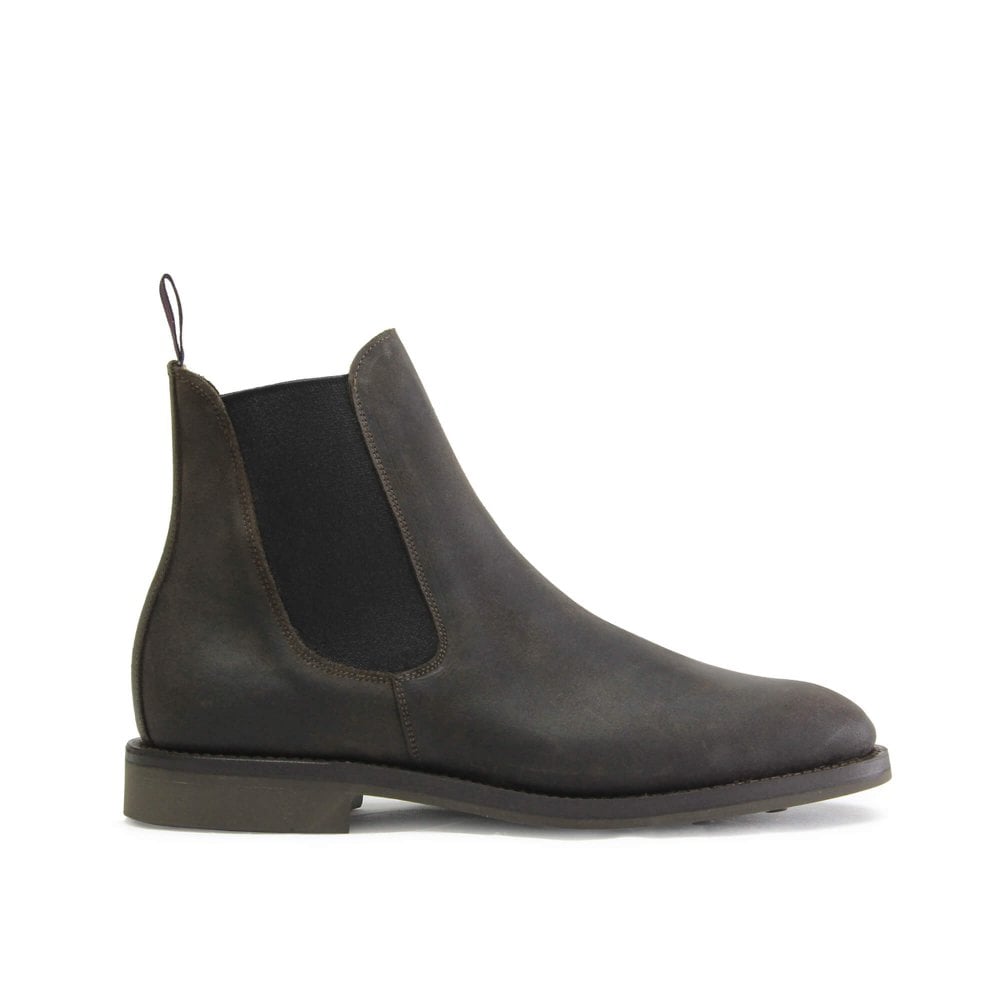 LIAM Mens Kenia Brown Waxy Suede Chelsea Boot by SANDERS