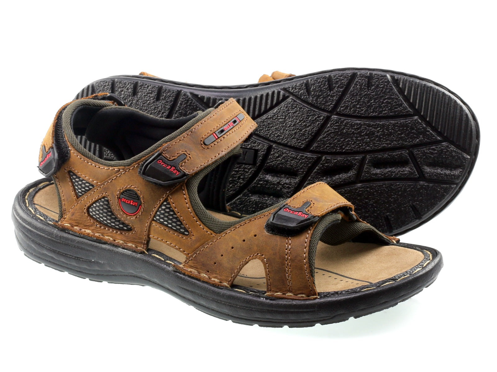 Orca Bay Tahiti Mens Leather Sandals Durable, Adjustable