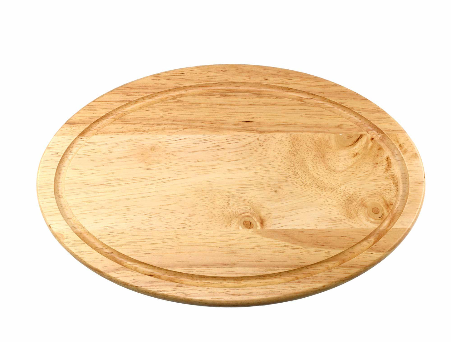 The Cathcart Elliot Personalised Oval Rubber Wood Bread Cheeseboard Lemon Cutting Board (32x19cm) features a recessed groove near the edge and is photographed against a white background.
