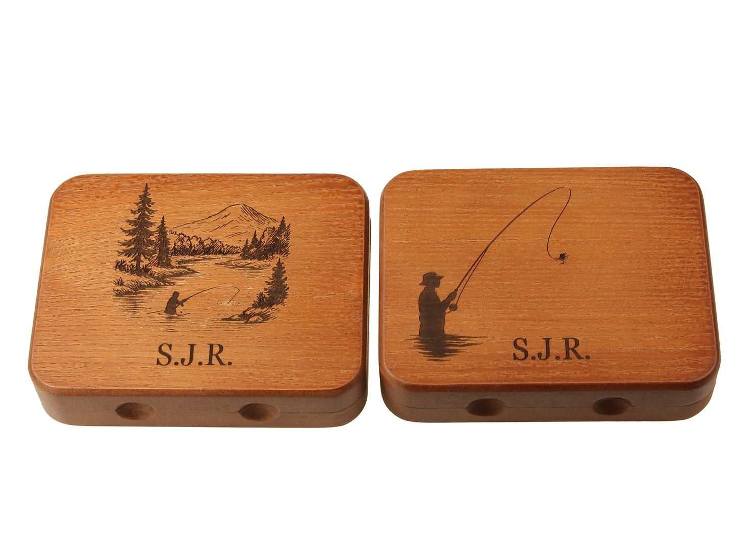 Personalised Wood Salmon / Trout Fly Box