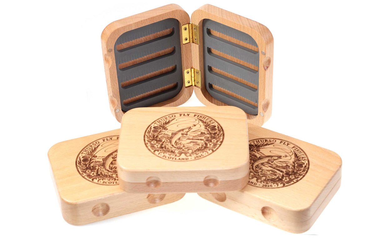 Personalised Beech Wood Fly Box – Engraved Trout & Salmon Gift