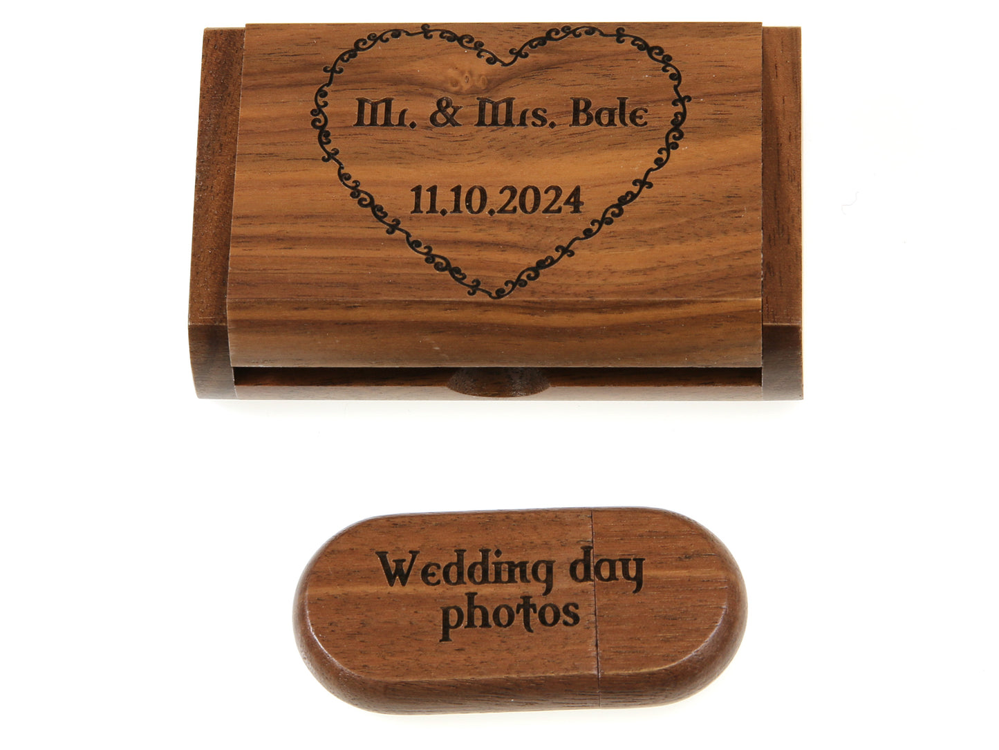 Personalised 32GB Walnut USB 3 Flash Drive in Walnut Presentation Box