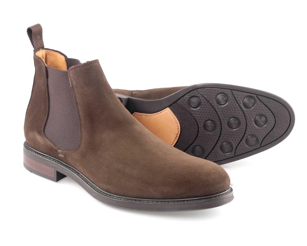 CHALFONT Brown Suede Chelsea Boots with rubber sole by Orca Bay