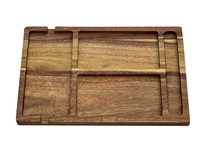 Personalised Acacia Wood Valet Tray for Men – Bedside Catchall Organiser for Phone, Wallet, Keys, Watch