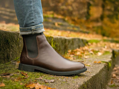 HENLEY Mens Ankle Boot – Dark Brown Leather Chelsea Boot by Orca Bay