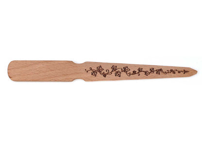 Wooden letter opener with ivy design