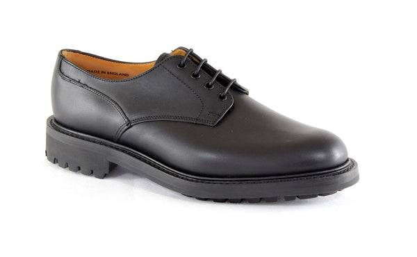 Sanders Worcester Black Derby Shoe | Commando Sole | Goodyear