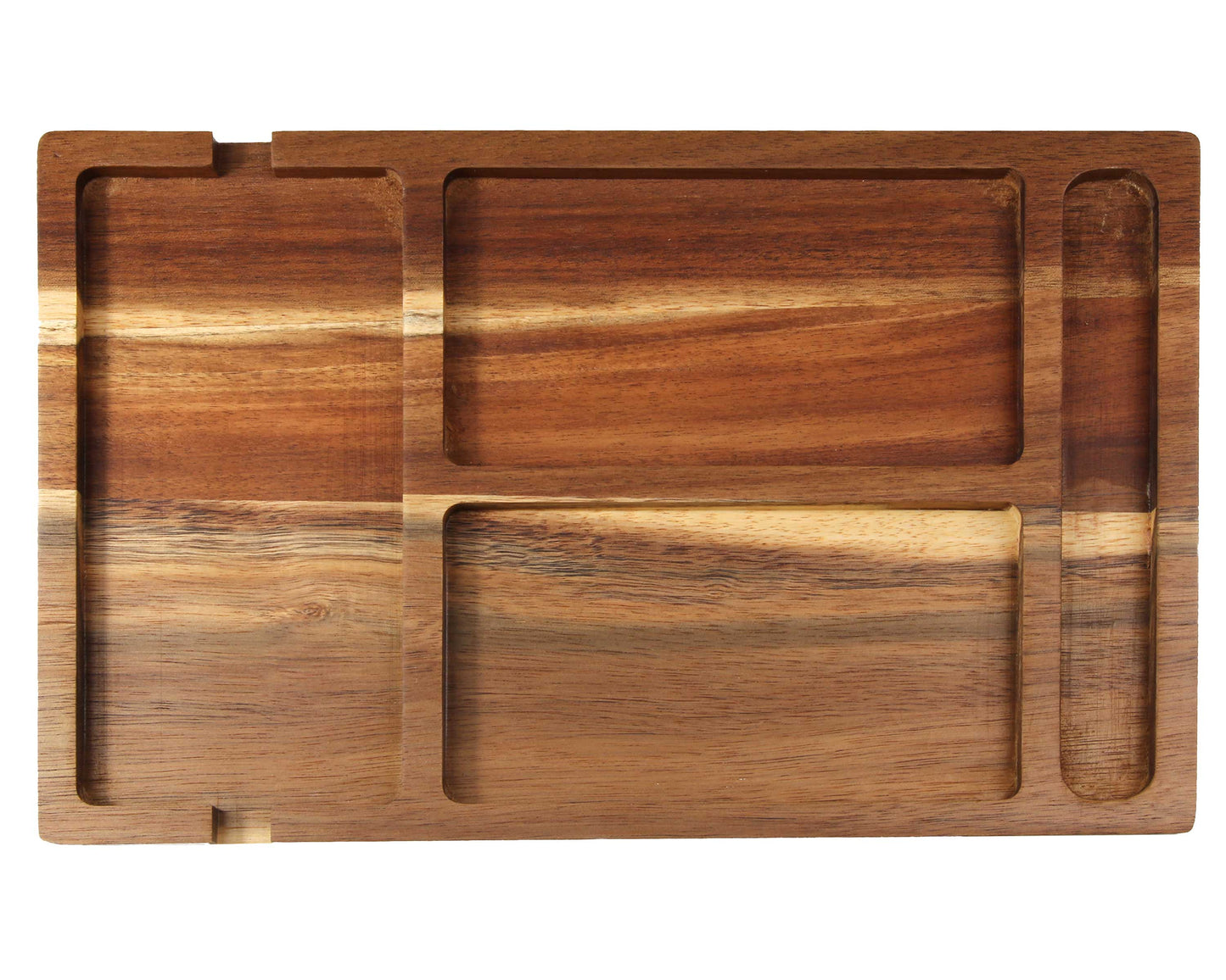 Personalised Acacia Wood Valet Tray for Men – Bedside Catchall Organiser for Phone, Wallet, Keys, Watch