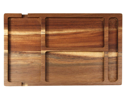 Personalised Acacia Wood Valet Tray for Men – Bedside Catchall Organiser for Phone, Wallet, Keys, Watch