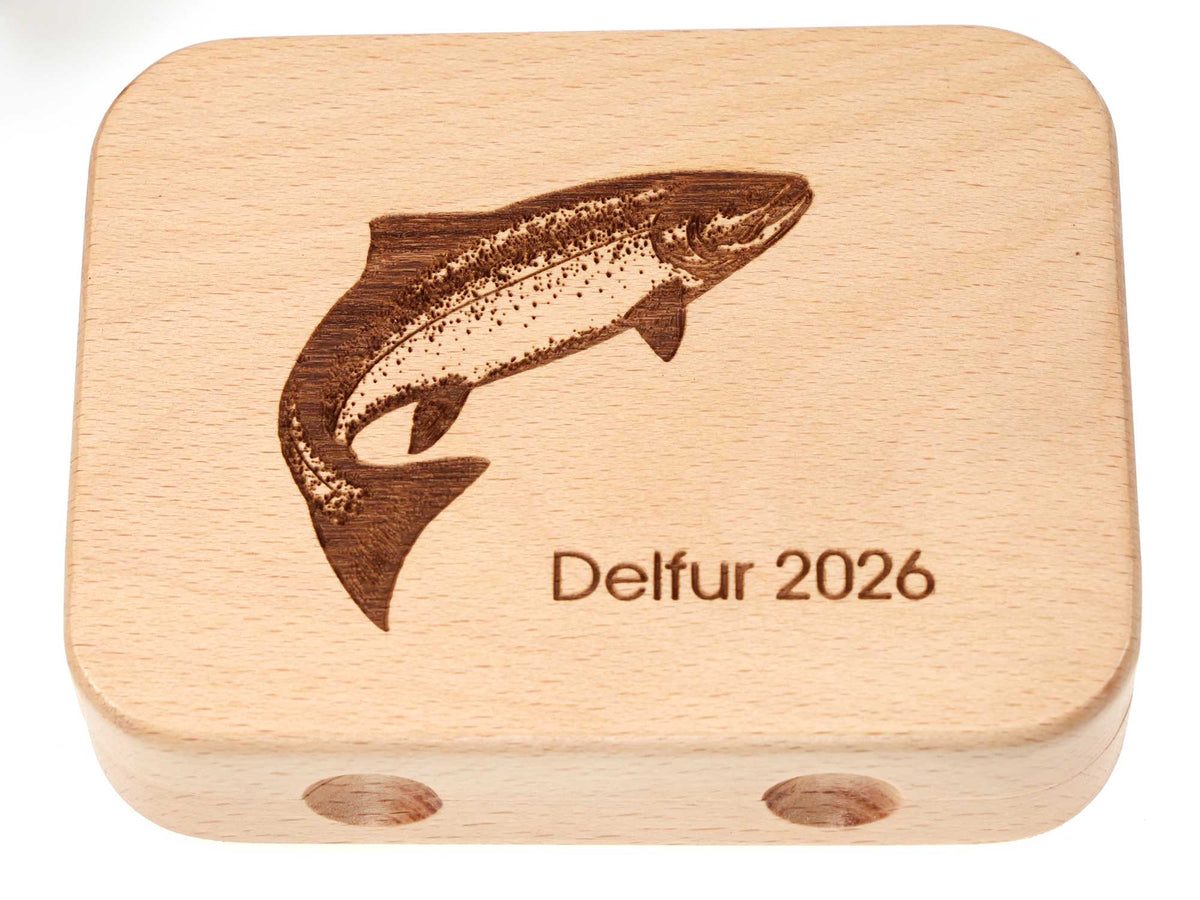 Personalised Beech Wood Fly Box – Engraved Trout & Salmon Gift
