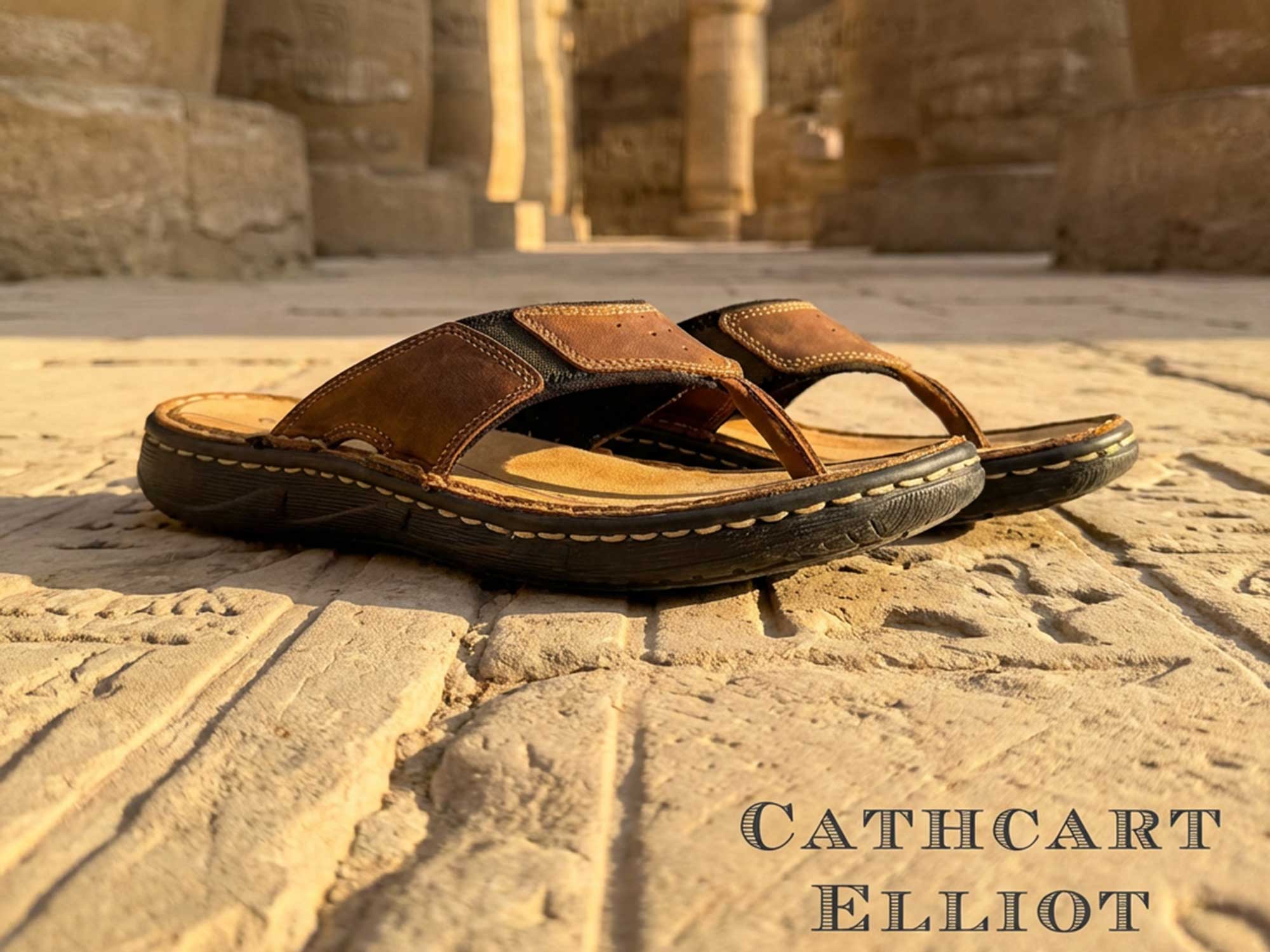 BELIZE Mens Sandal leather Flip flop in sand nubuck by Orca Bay