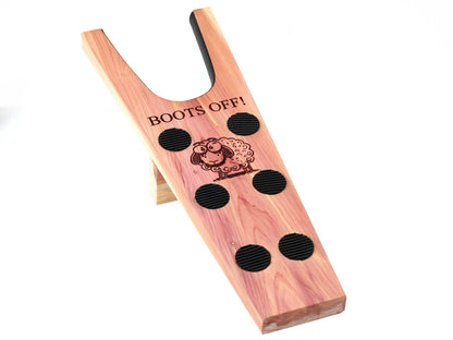Personalised cedar wood boot jack 18mm thick