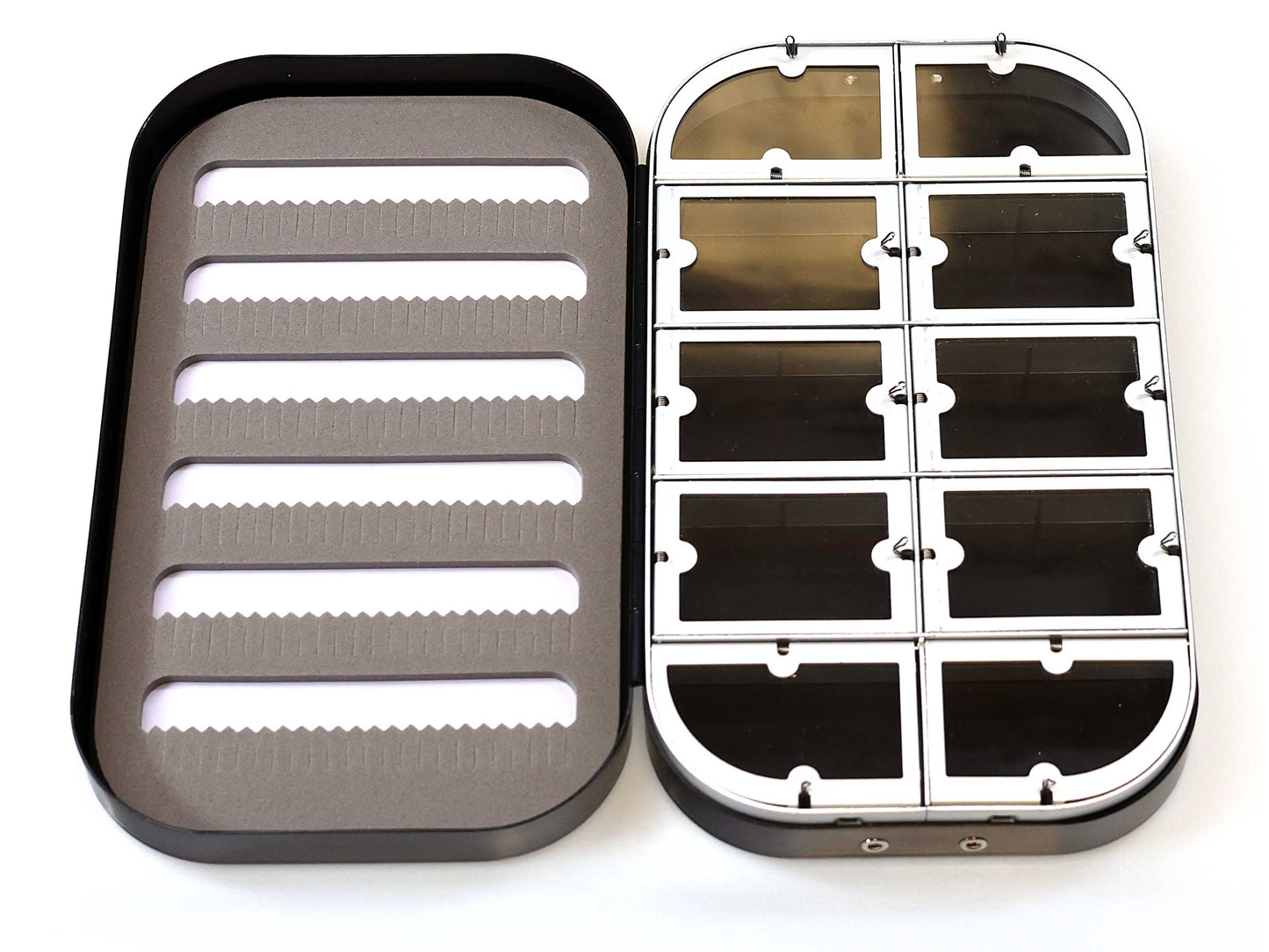 Personalised Black Aluminium Fly Box for Dry & Wet Flies – Engraved Fishing Gift