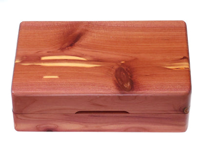 Personalised Cedar Wood Fishing Fly Box Rustic Handcrafted Pocket Size