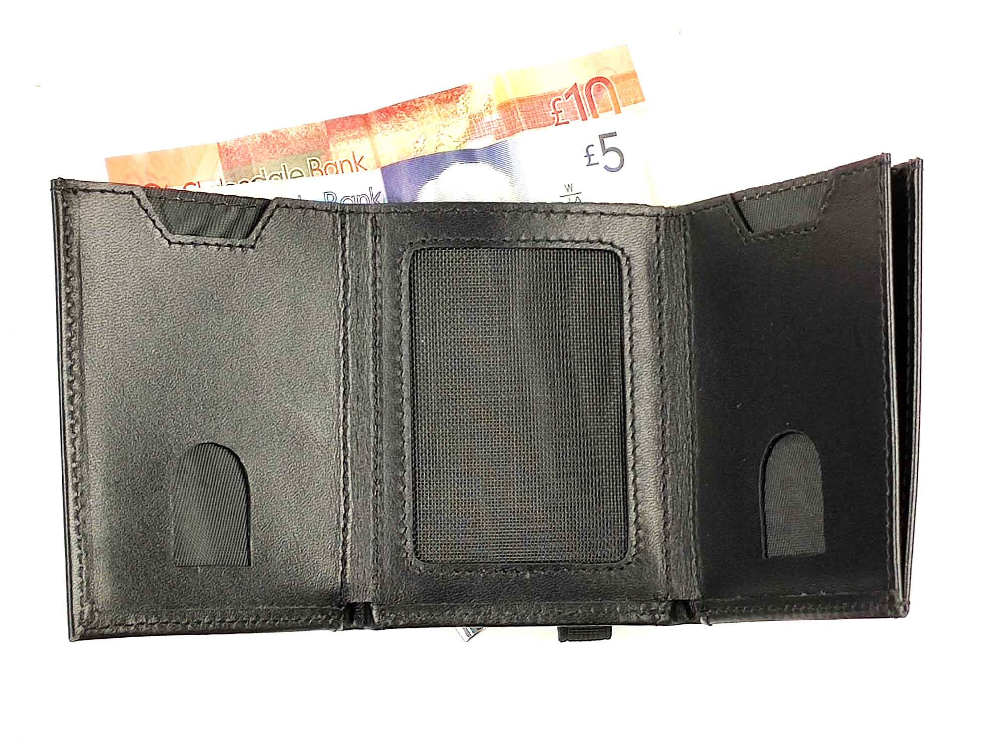 Minimalist Black Leather Pocket Wallet Coins Notes Cards – Cathcart Elliot