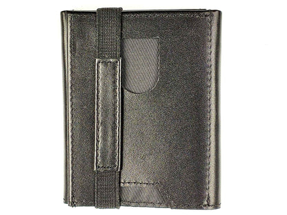 Compact Mini Black Leather Pocket Wallet Minimalist Slim RFID Coins Notes Cards