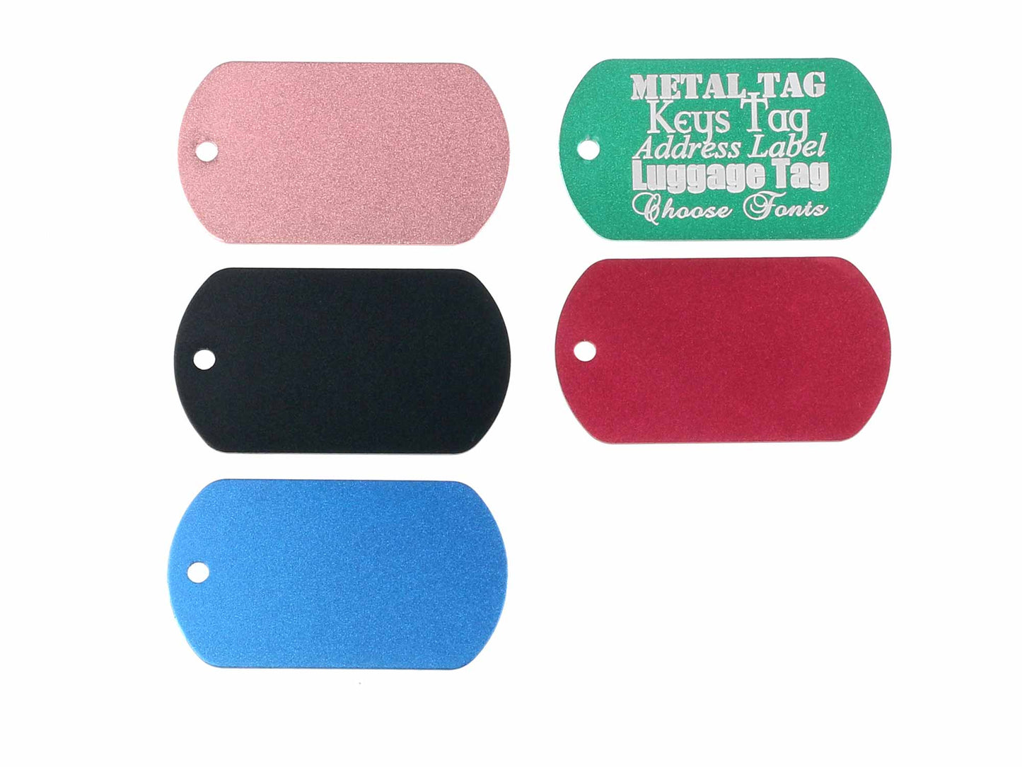 Personalised Aluminium Metal Dog Tags Luggage Tags 51mm x 29mm