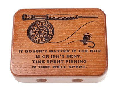 Personalised Wood Fishing Fly Box Salmon / Trout Tackle Box