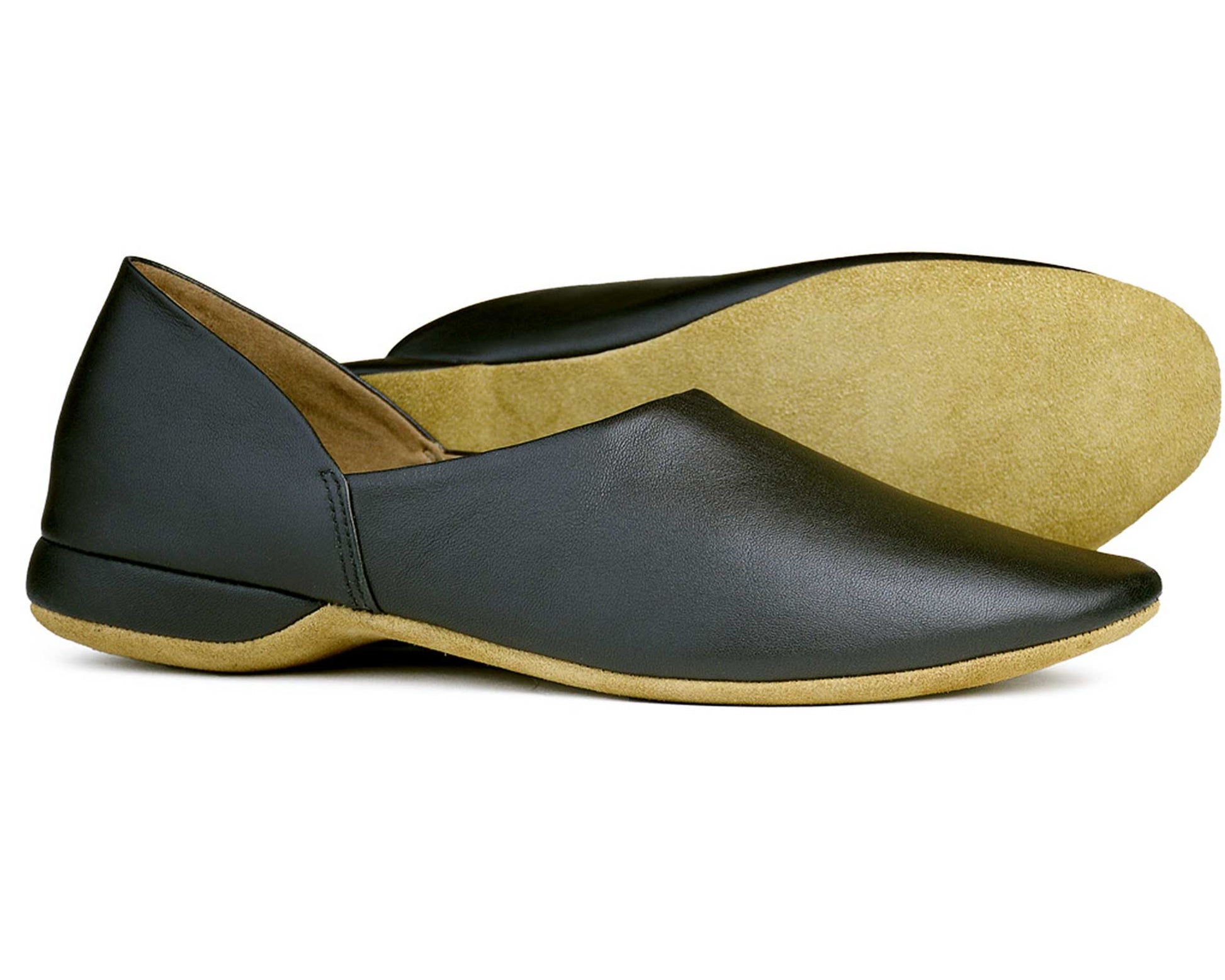 Enjoy Supreme Comfort with GEORGE Black Leather Slippers by Orca
