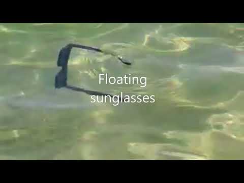 Personalised Floating Bamboo Polarised Sunglasses in Case Blue Reflective Lens