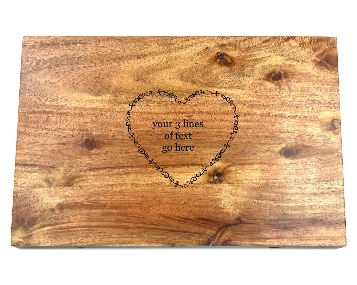 Personalisable Rustic Large Acacia Wood Cheeseboard Set 36cm x 24cm