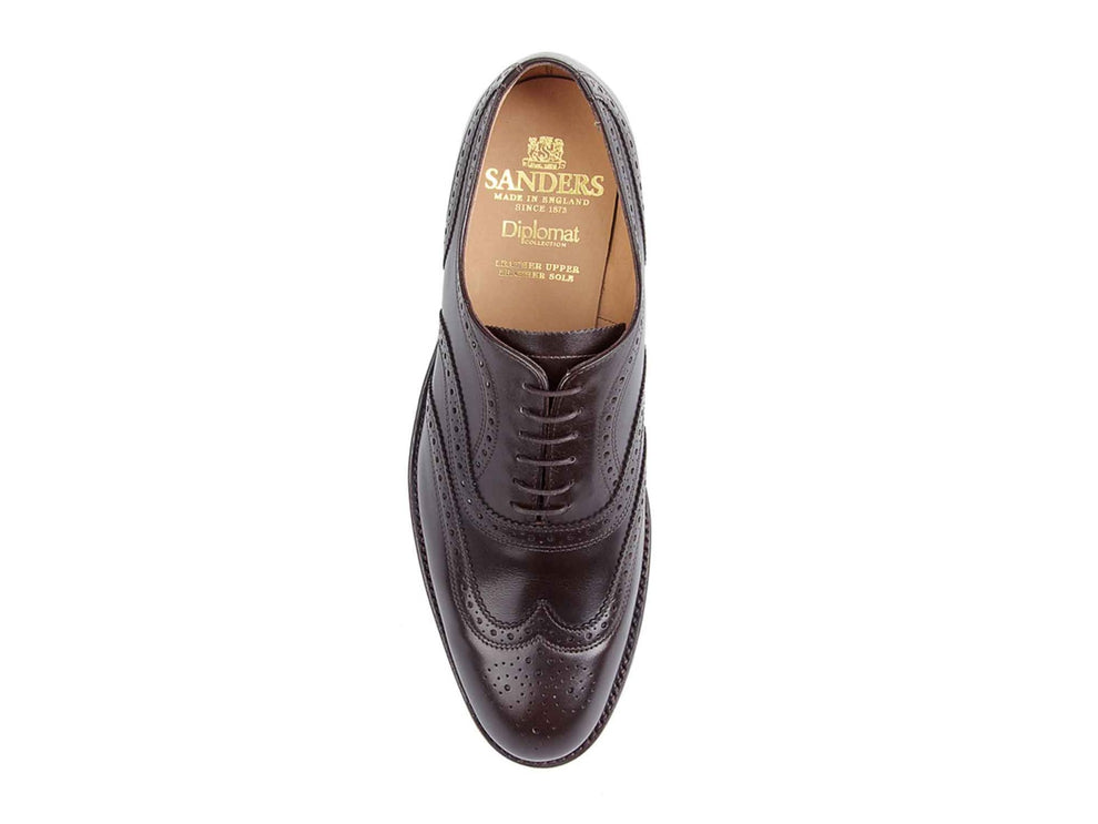 Sanders London Dark Brown Brogue Oxford | Ebony Calf – Cathcart Elliot