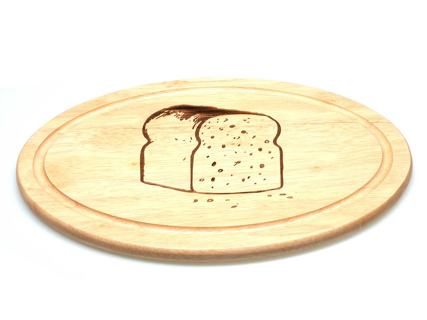 Personalised Oval rubber Wood Bread Cheeseboard Lemon Cutting board 32x19cm