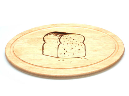 Personalised Oval rubber Wood Bread Cheeseboard Lemon Cutting board 32x19cm