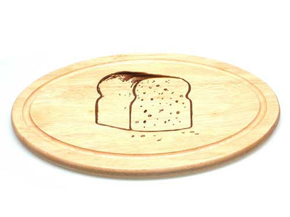 Personalised Oval rubber Wood Bread Cheeseboard Lemon Cutting board 32x19cm