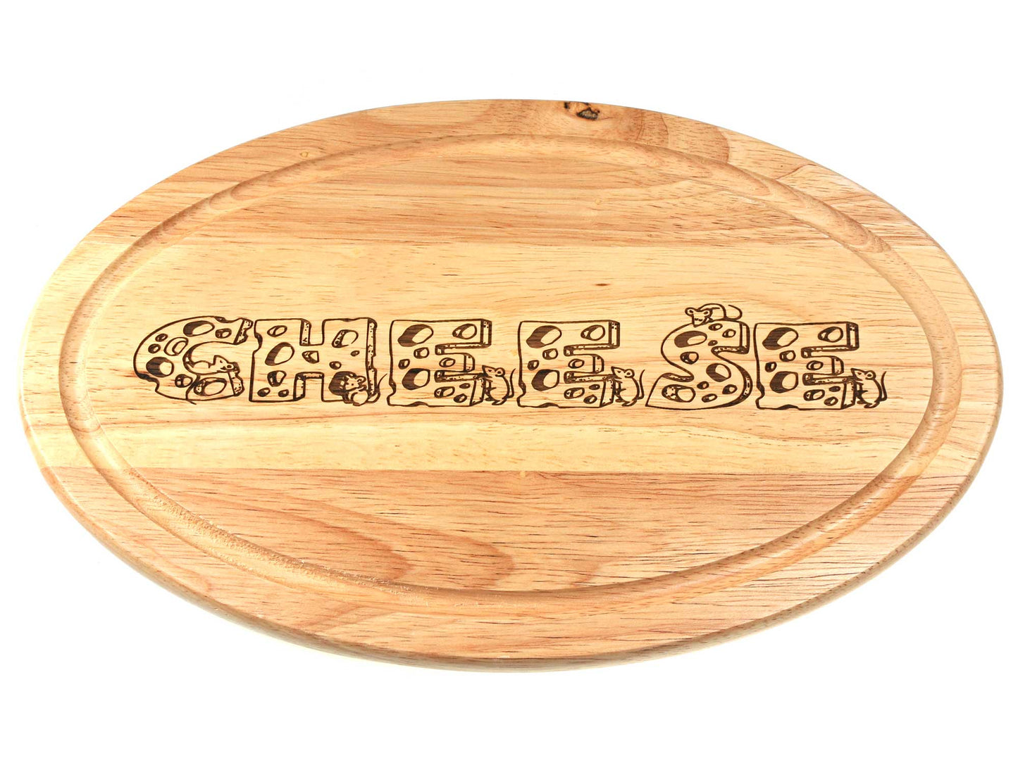 Personalised Oval rubber Wood Bread Cheeseboard Lemon Cutting board 32x19cm