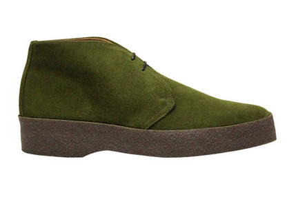 HI TOP Mens Moss Green Suede Chukka Boot Crepe Sole by Sanders