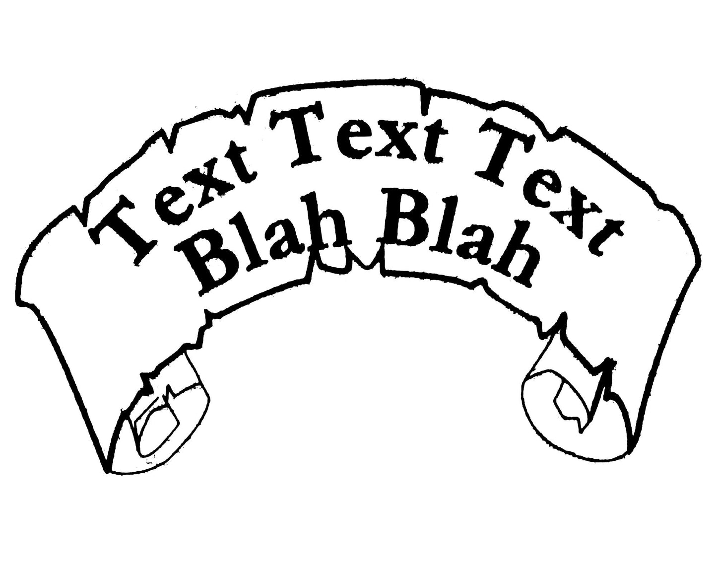 A scroll with jagged edges and Text Text Text Blah Blah is elegantly paired with a presentation box, capturing the hand-drawn charm akin to Cathcart Elliots Personalised Maple wood USB 3.0 32GB flash drive.