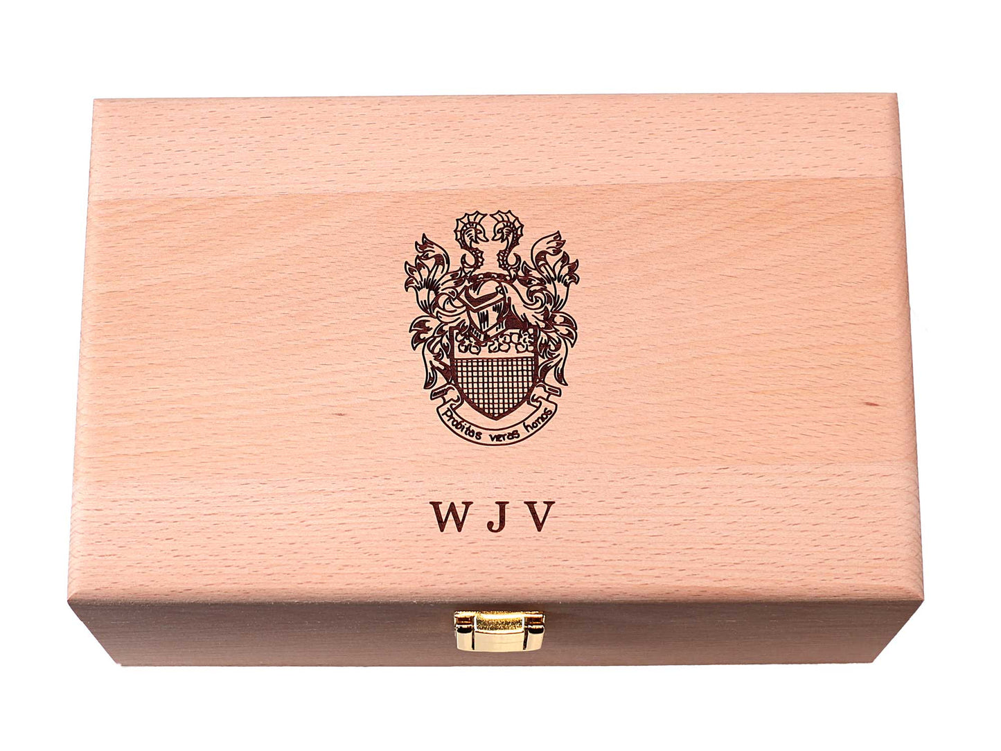 Personalised premium valet shoe cleaning kit in beech wood box Beeswax Polish