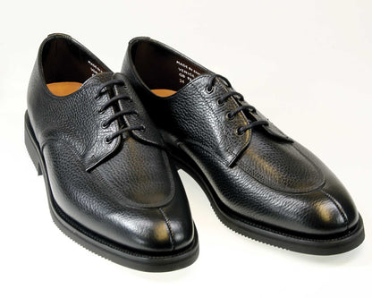 Venice Men's Black Grain Calf Derby Shoe with Rubber Sole