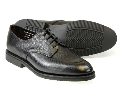 Venice Men's Black Grain Calf Derby Shoe with Rubber Sole