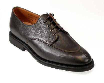 Venice Men's Brown Grain Calf Derby Shoe with Rubber Sole