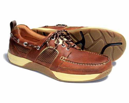 WAVE Mens Wave Performance Sports Boat Shoe Havana Leather by Orca Bay
