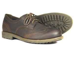 COUNTRY BROGUE Dark Brown - Men's Dark Brown Leather Brogue Walking Shoes