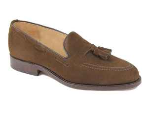 FINCHLEY Men's Brown Suede Calf Tassel Loafer