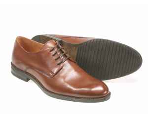 Mens Brown Calf Derby Shoe with Rubber sole