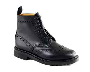Mens Black Brogue Boots