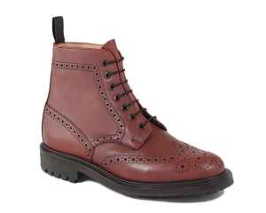 Mens Brown Leather Brogue Boot CHELTENHAM 